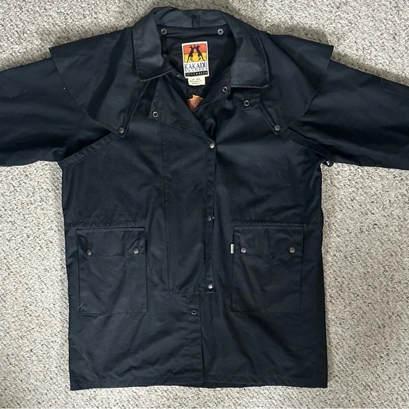 Kakadu Australian Black Oilskin Duster Jacket Size XXL - Picture 4 of 7